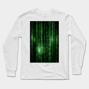 Digital abstract matrix background Long Sleeve T-Shirt